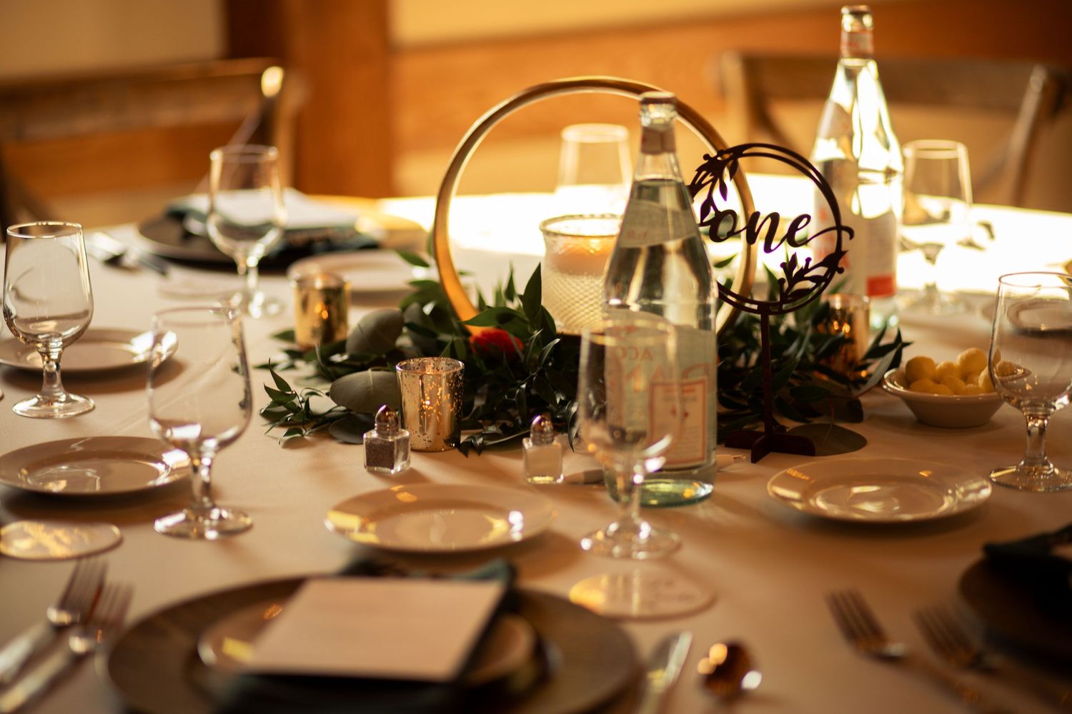 Detailed Photograph of Center pieces at an Ann Arbor Wedding