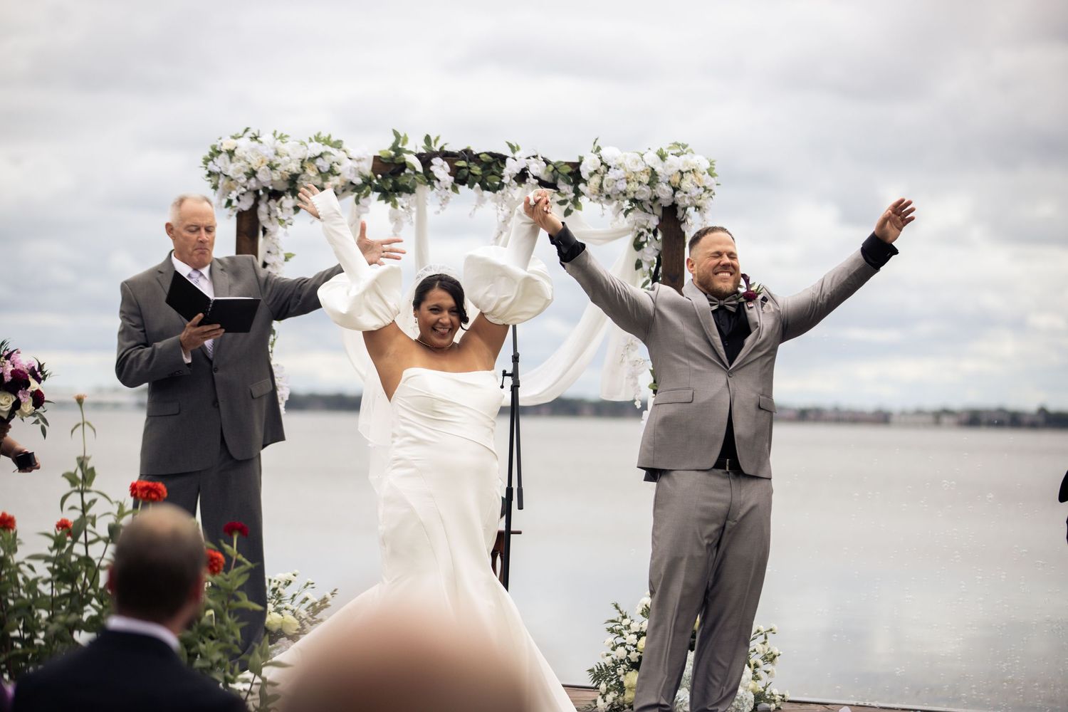 Ceremony photo of couple on their wedding in Saint Clair Shores, Michigan