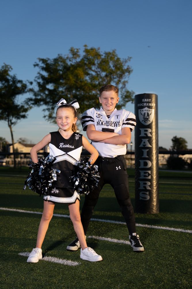 Sports League individual, sibling, buddies photography for the East Rockaway Raiders Football Association located in East Rockaway, New York