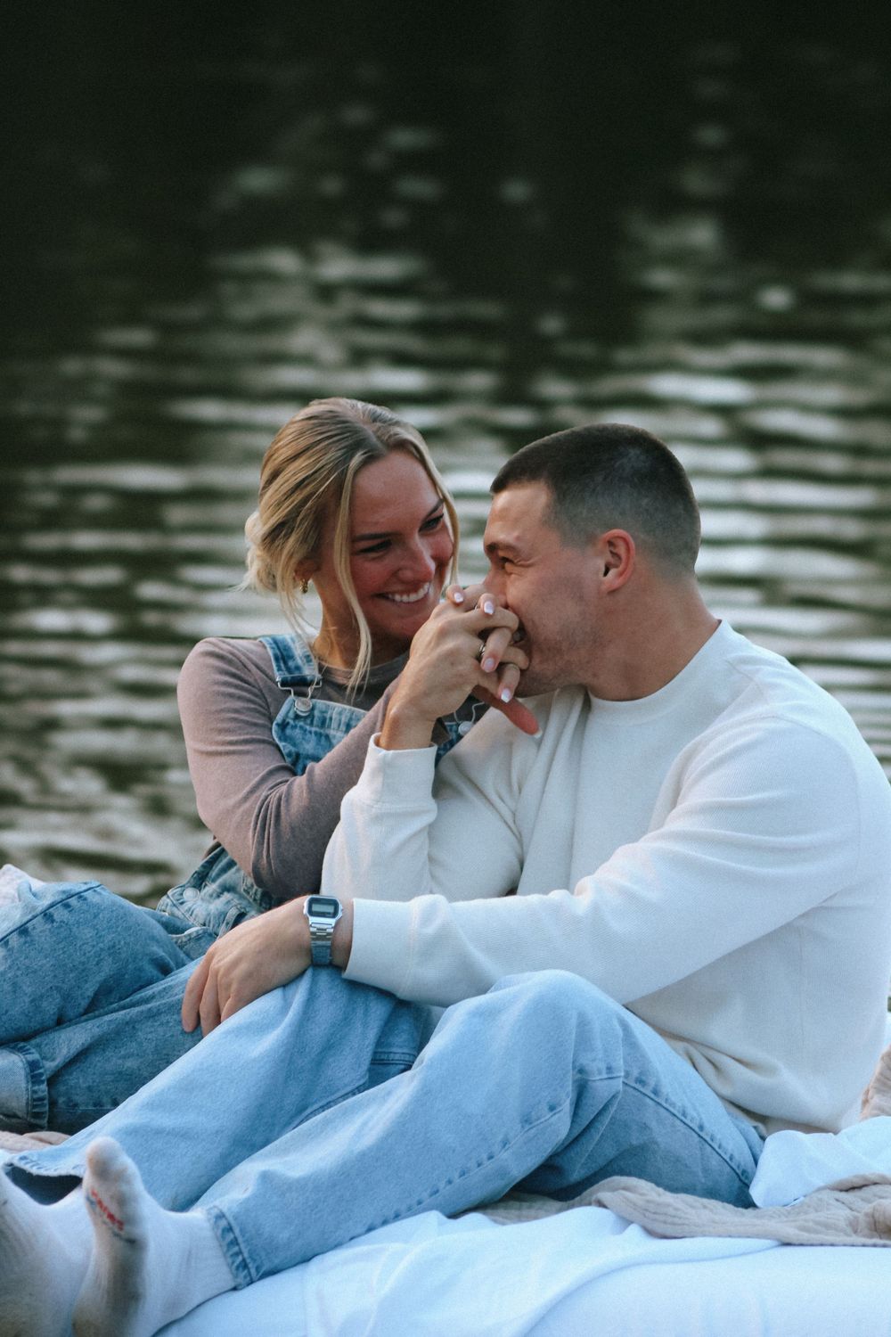 Couples lakeside photoshoot
