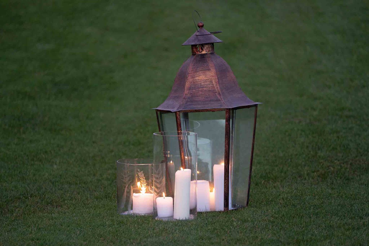 Candle setting at a wedding venue