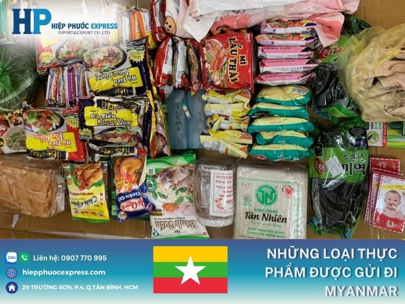 các thực phẩm đang mang sang Myanmar