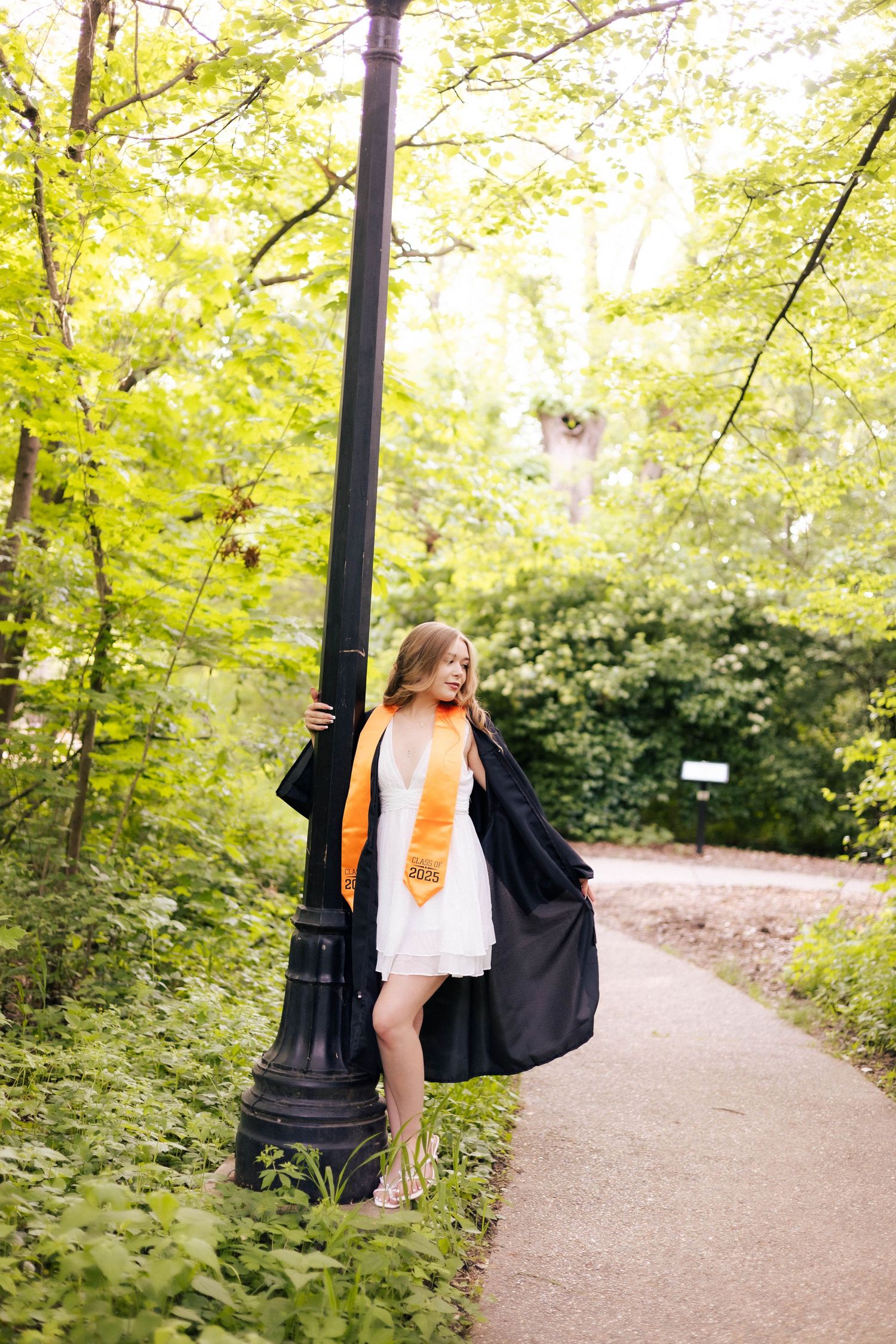 Outdoor summer senior graduation photos in Springfield, Illinois