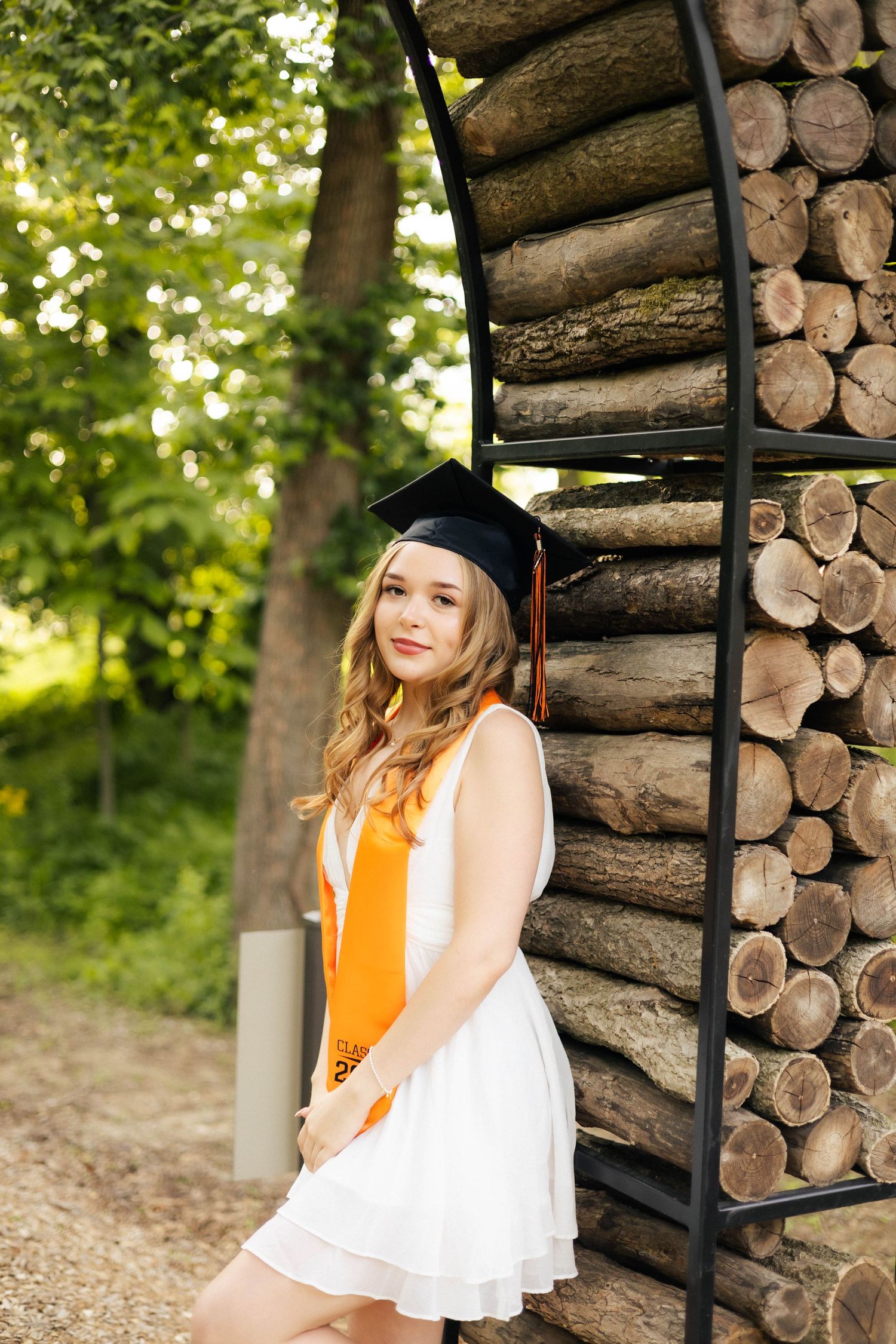 Outdoor summer senior graduation photos in Springfield, Illinois