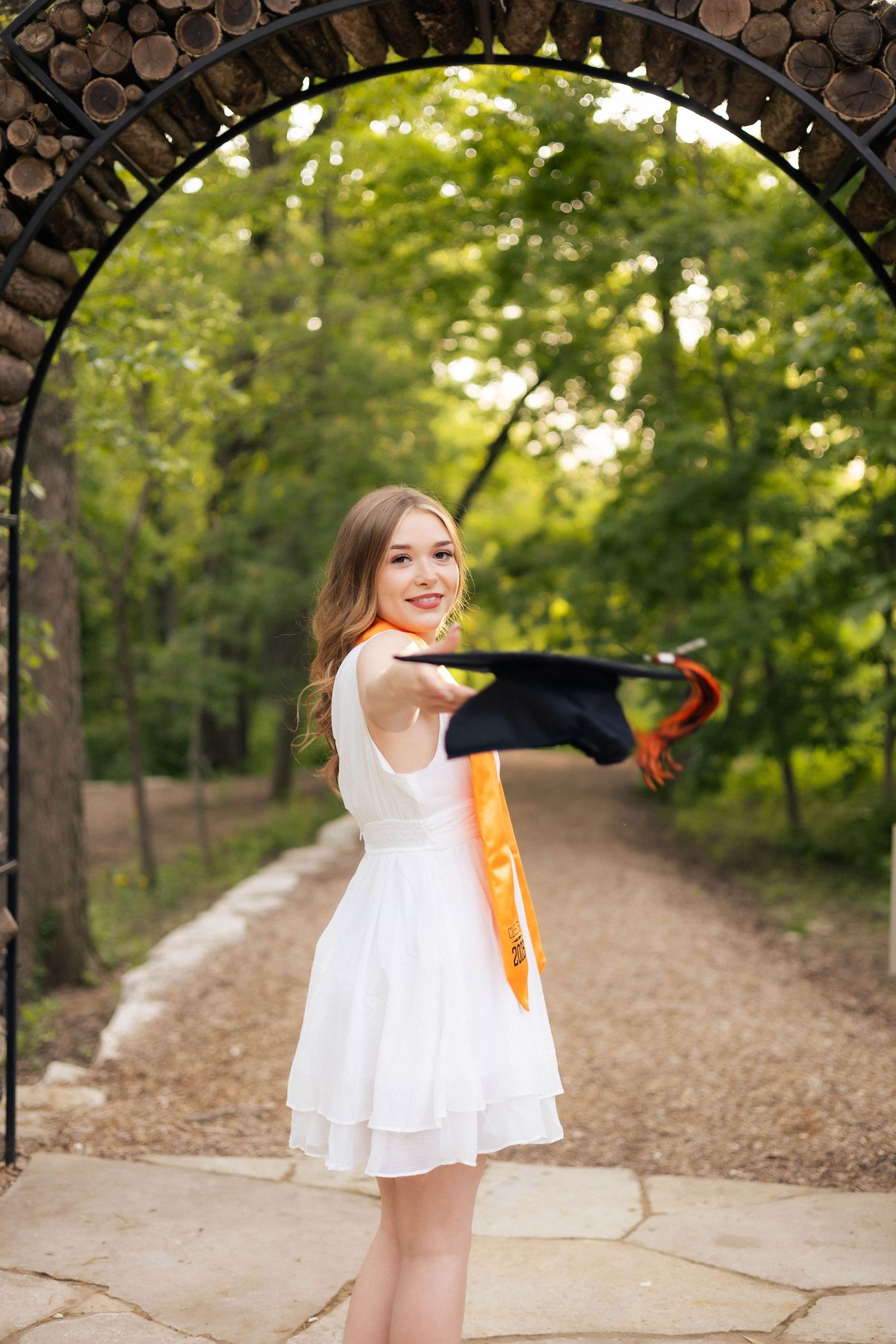 Outdoor summer senior graduation photos in Springfield, Illinois