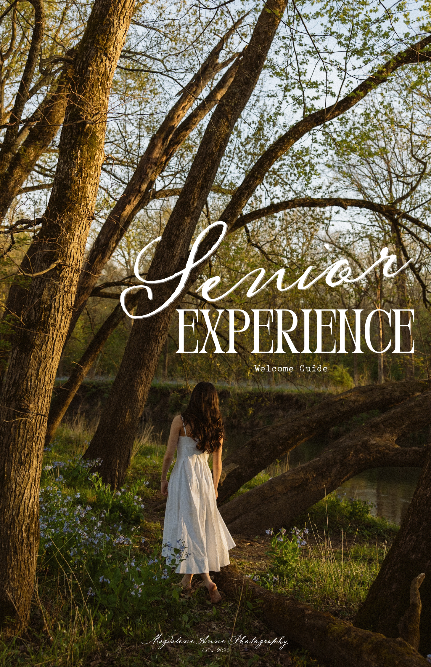 Vintage-style senior photo session advertisement with black and white images.