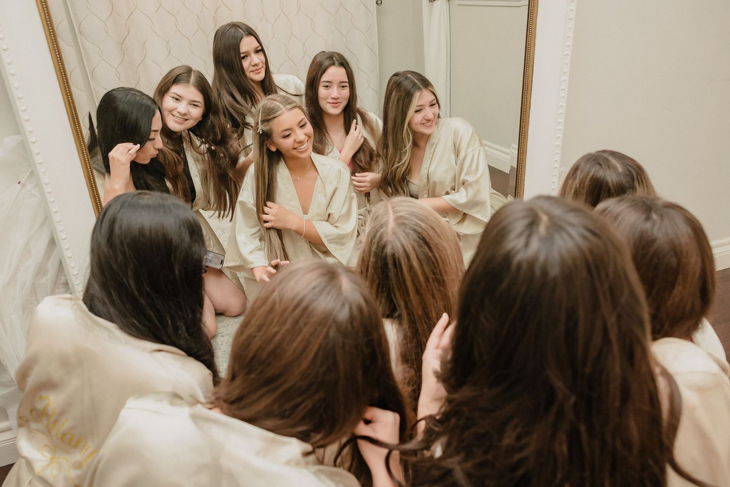 Quinceanera and her damas all get ready together for stunning Bella Vista quince celebration