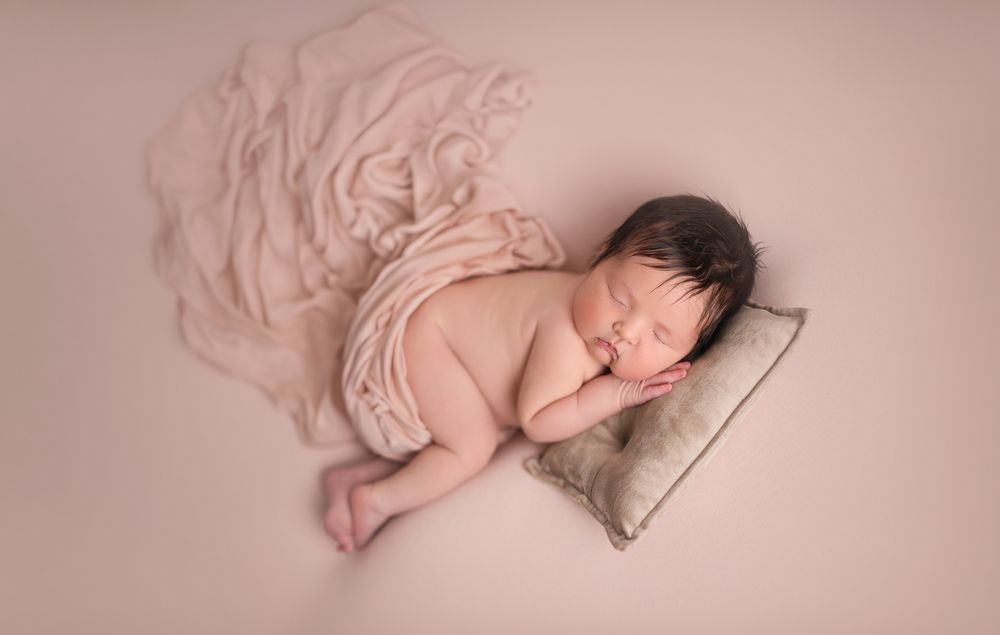 Newborn baby sleeping portrait