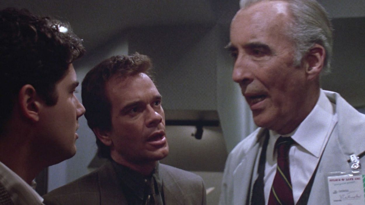 Gremlins 2 film break - Dr Catheter, Billy and Forester