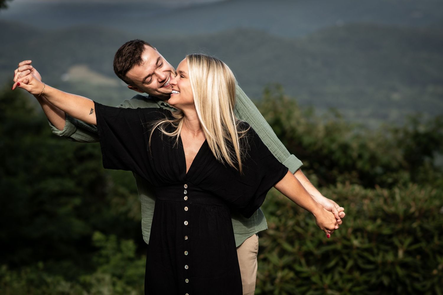 Surprise Proposal Portrait taken at Primland Resort in Meadows of Dan, VA.