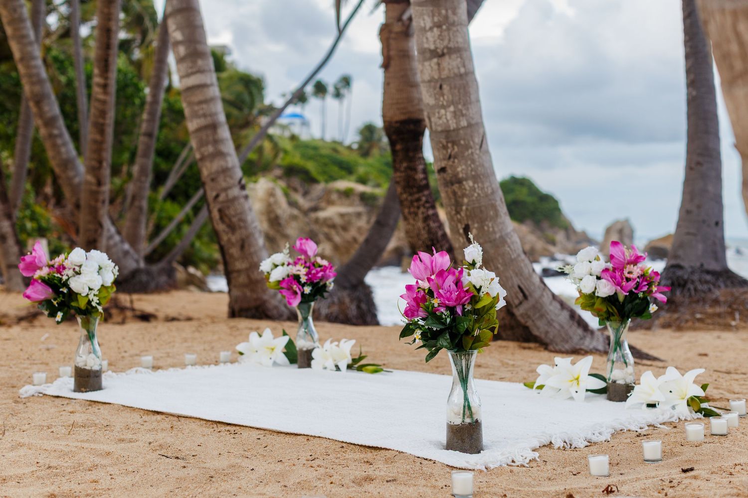 Flowers. Intimate beach wedding in Palmas del Mar, Puerto Rico.