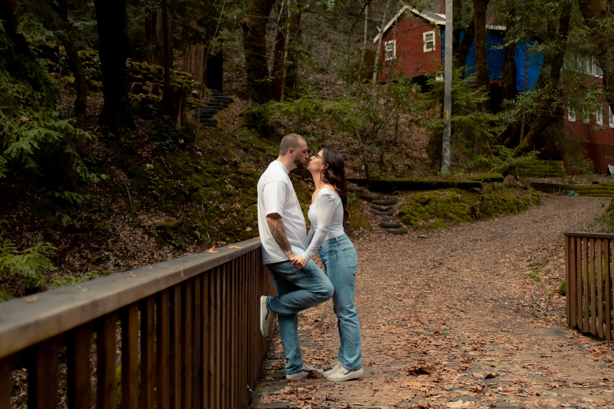 engaged couple candid moment.
