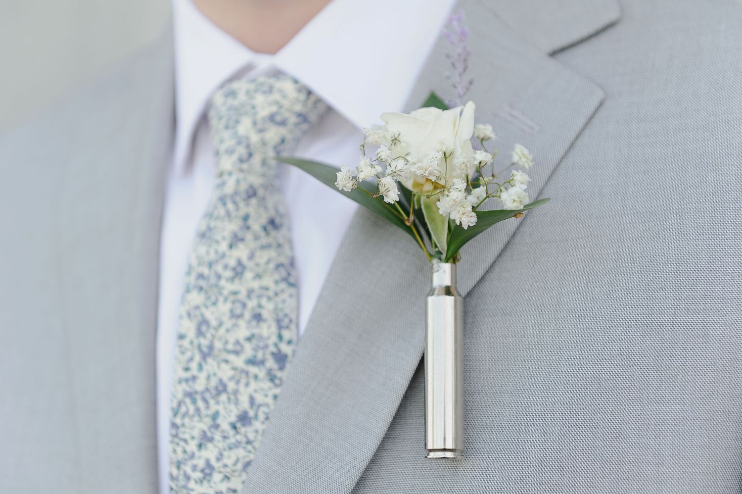Idaho Falls wedding photographer ShutterGirl   groom details of flower at Pocatello Idaho temple