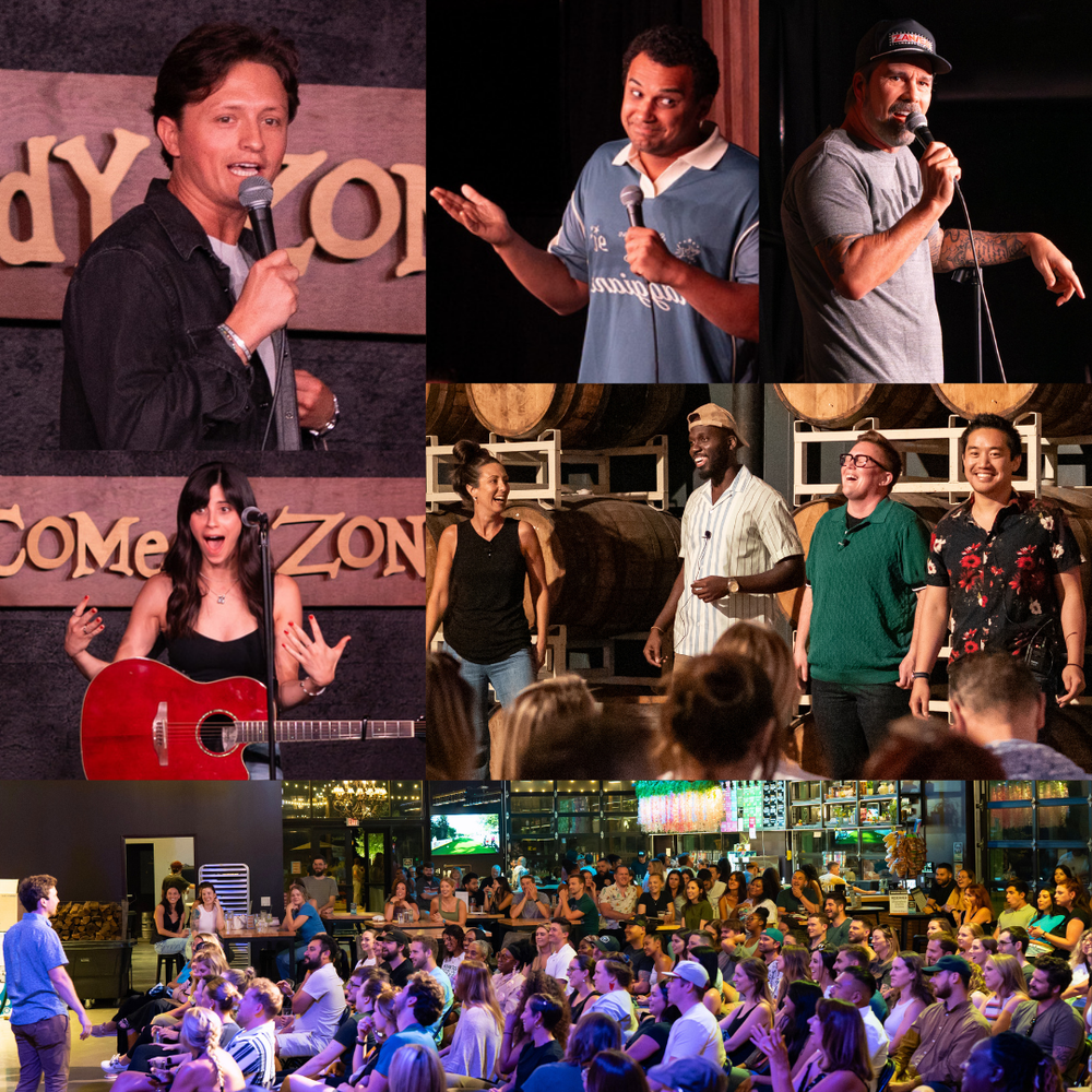 A collage of professional event photos showing people at an HR Summit awards ceremony and various conference activities.