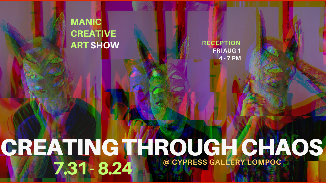 Creating Through Chaos - Cypress Gallery Show Flyer - Manic Creative