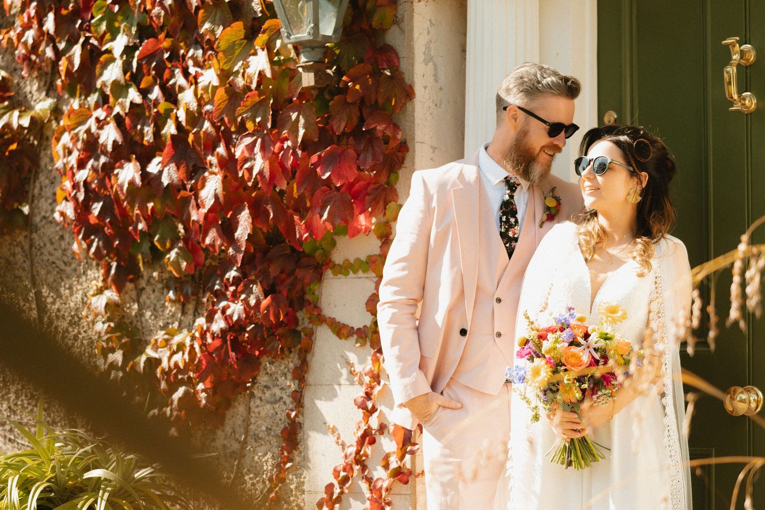 Bride and groom sharing a quiet moment at Segrave Barns, Co.Louth