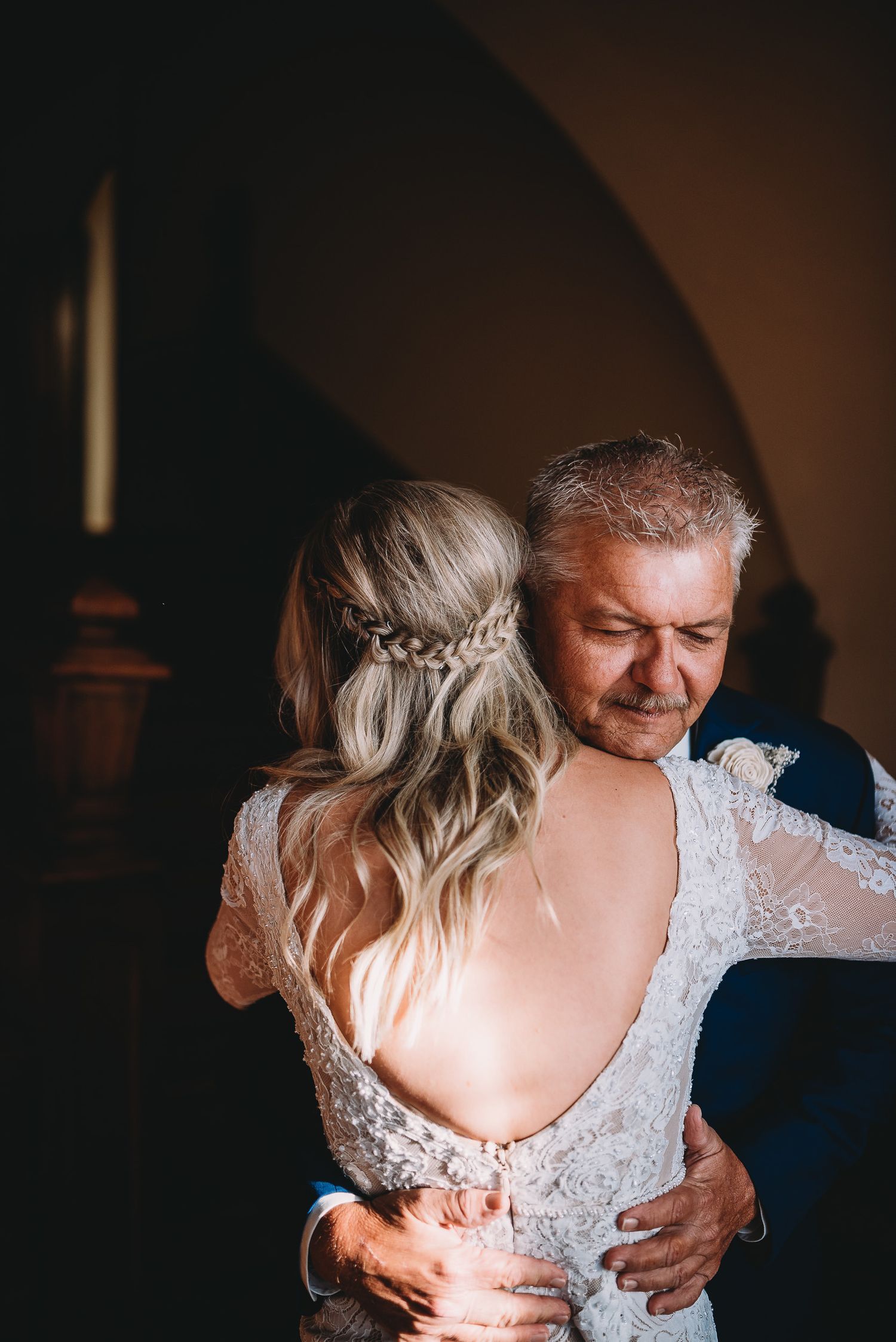 Bride and groom dancing outside at a beautiful wedding venue in central Indiana
