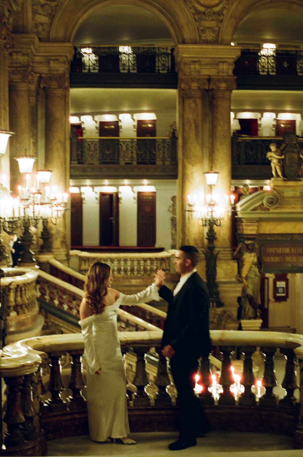 Paris opera house wedding elopement photographs - paris film photographer. Inspo for palais garnier photos.