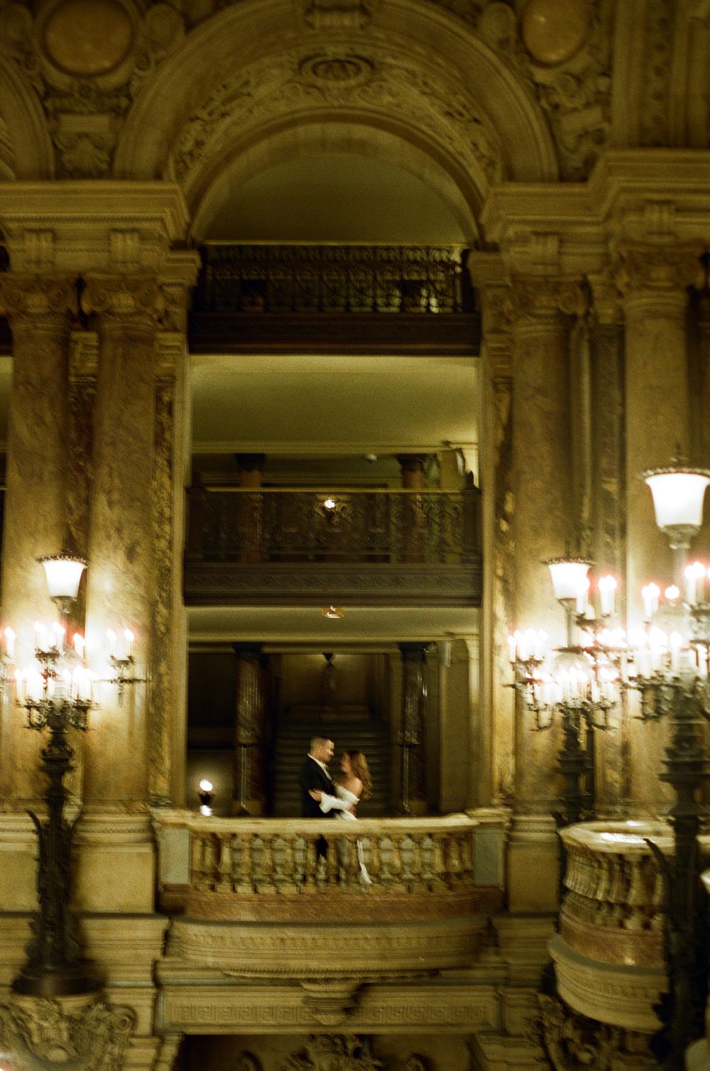 Paris opera house - palais garnier iconic wedding photos. engagement photos. cinematic and editorial. paris film photography. best.