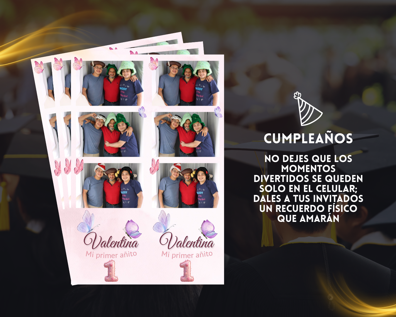 Cabina clasica para fotos en cumpleaños con amigos y familiares