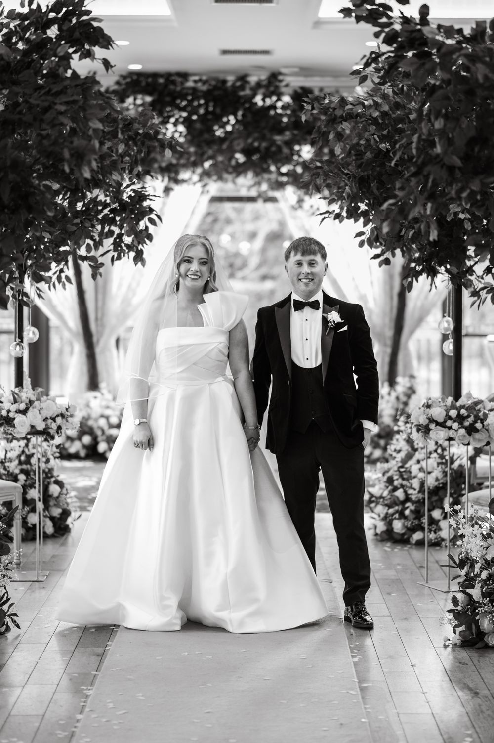 Bride and Groom posing at Newbay House, County Wexford.