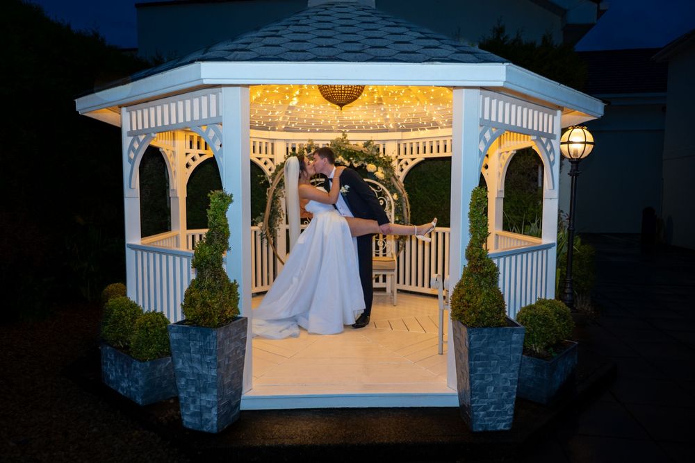 Bride and Groom kissing in Killarney, County Kerry.