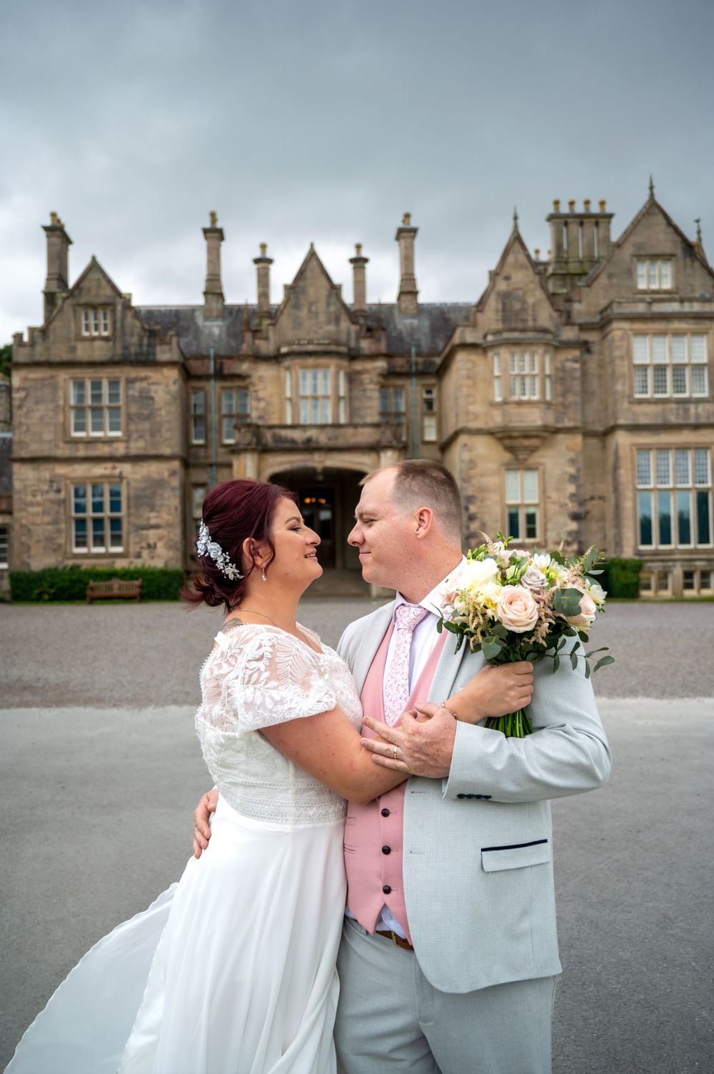 Bride and Groom posing at Muckross House in Killarney, County Kerry.