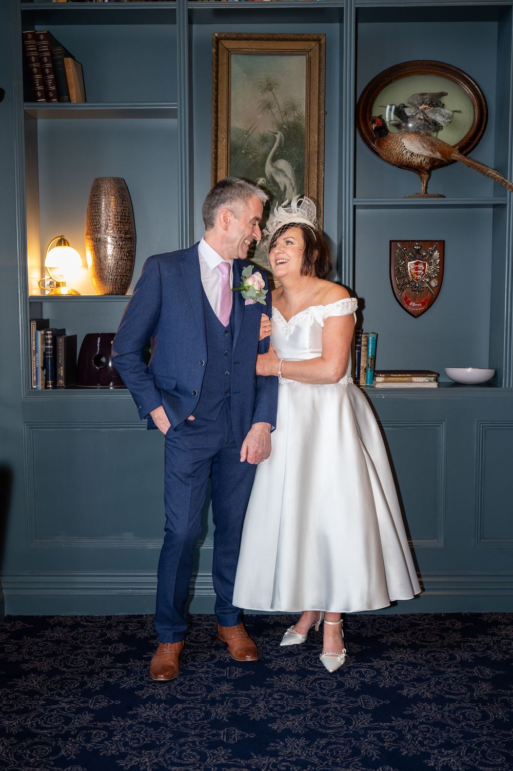 Bride and Groom posing in Garryvoe County Cork