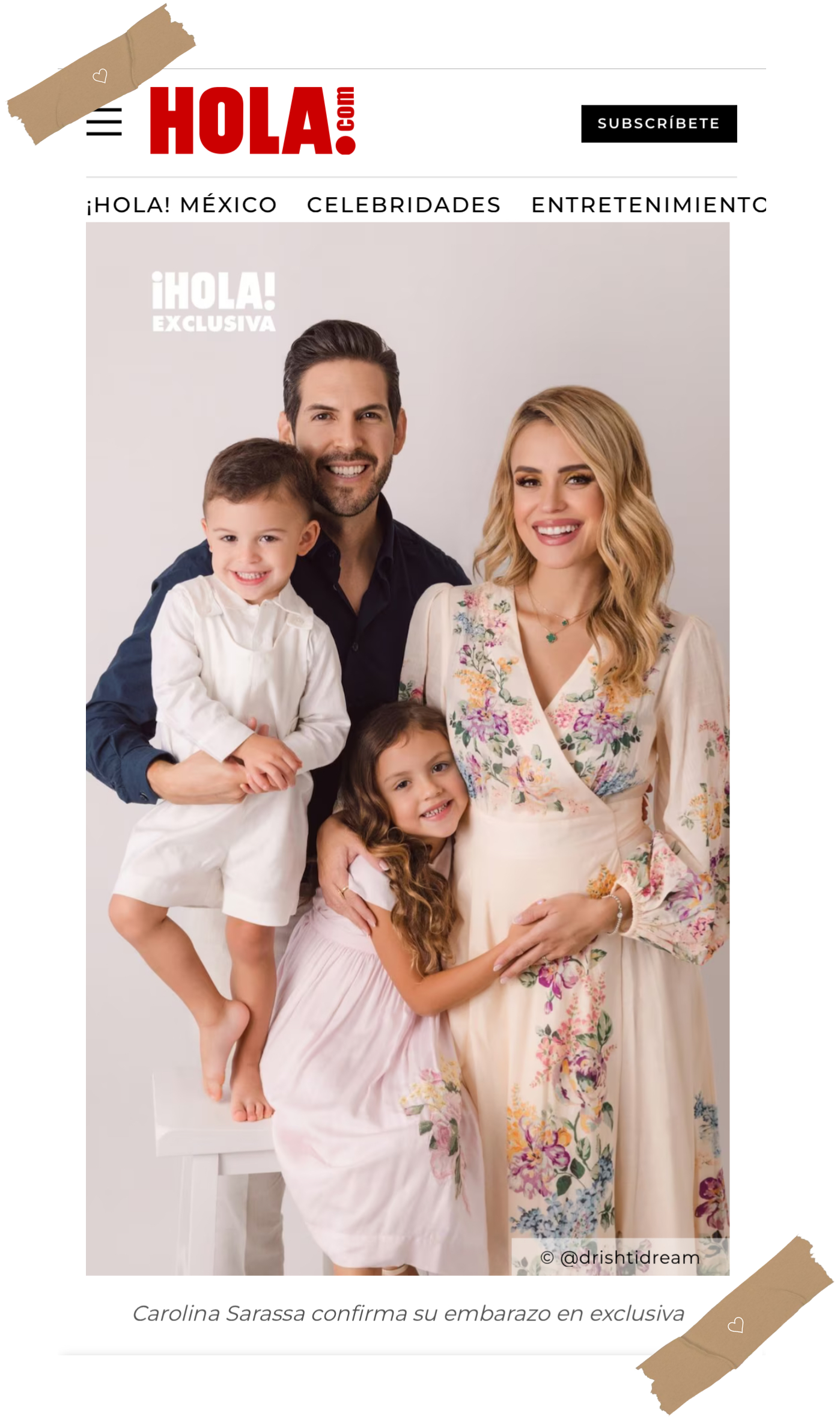 Hola magazine mention for a maternity announcement. Maternity photoshoot by D. Dream Photography by Keily Rotundo. Bradenton, Parrish, FL.