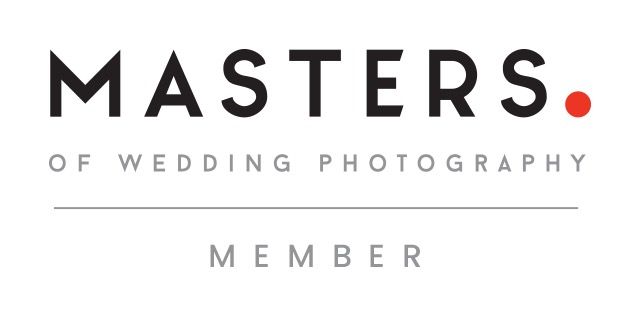 Masters of Wedding Photography member logo featuring bold black text with a red period accent on white background.