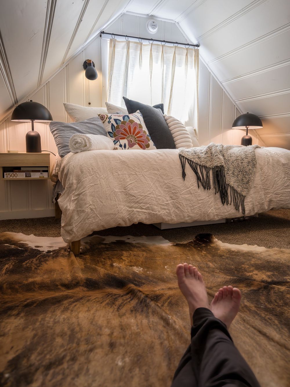 Cozy seating area in the loft by Denver Hospitality, Travel & Tourism photographer Captain Colorado Photography.