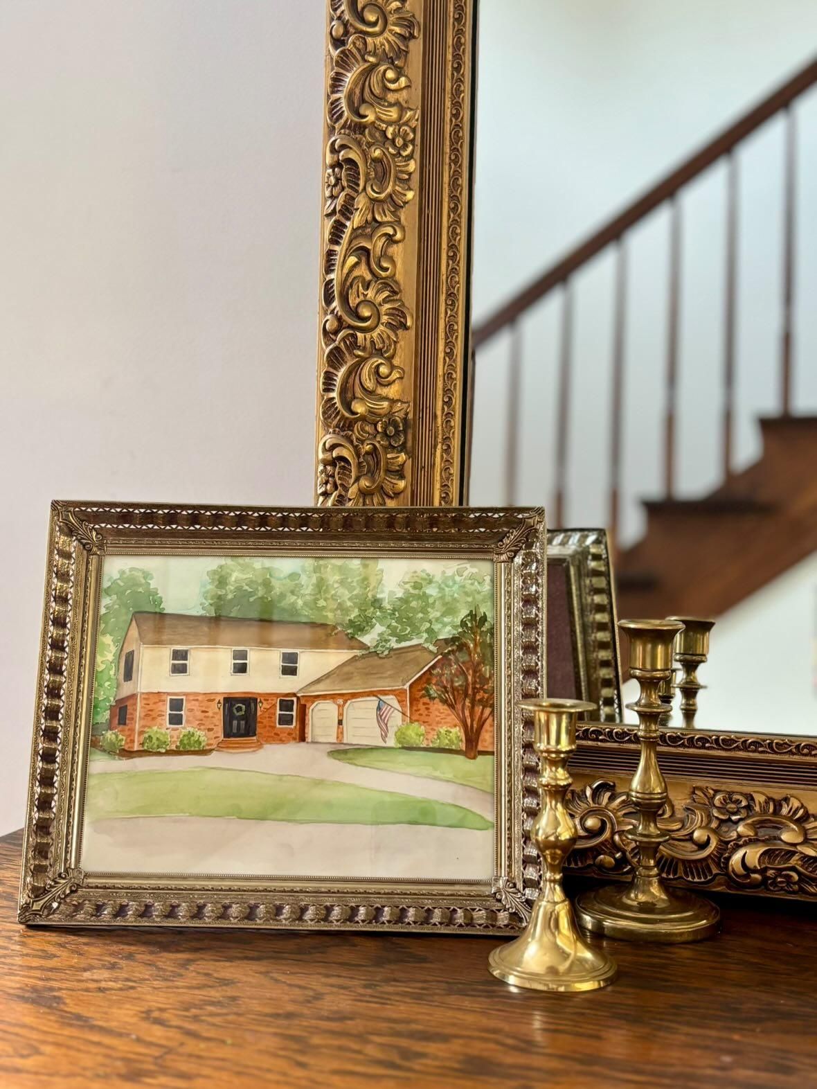 Watercolor home portrait