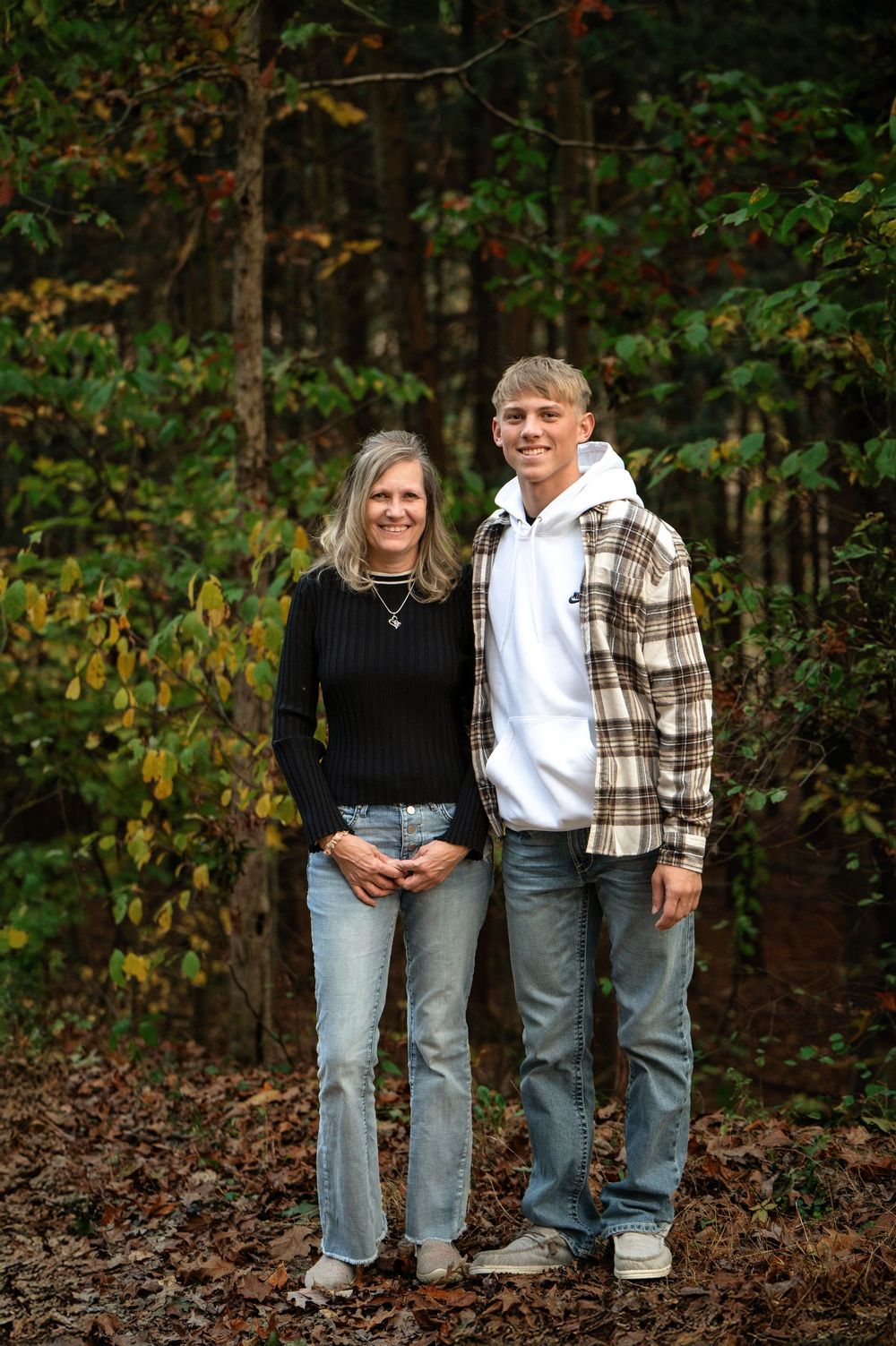 senior boy and mom