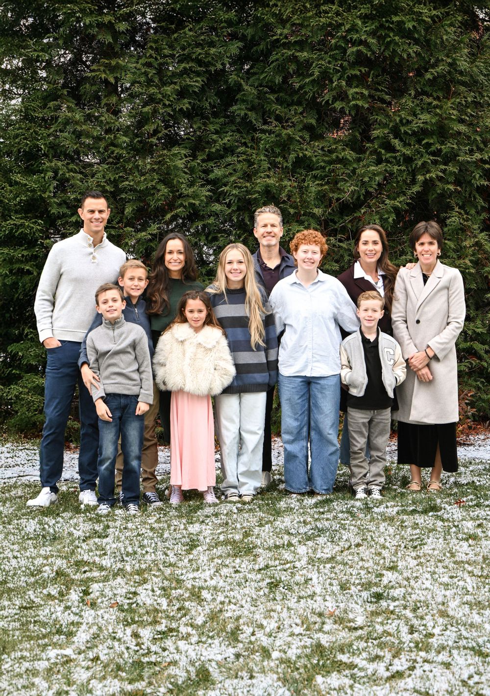 extended family in snow