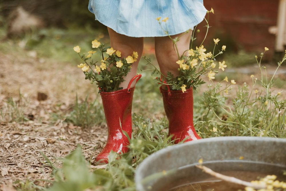 country inspired photo with boots and flowers