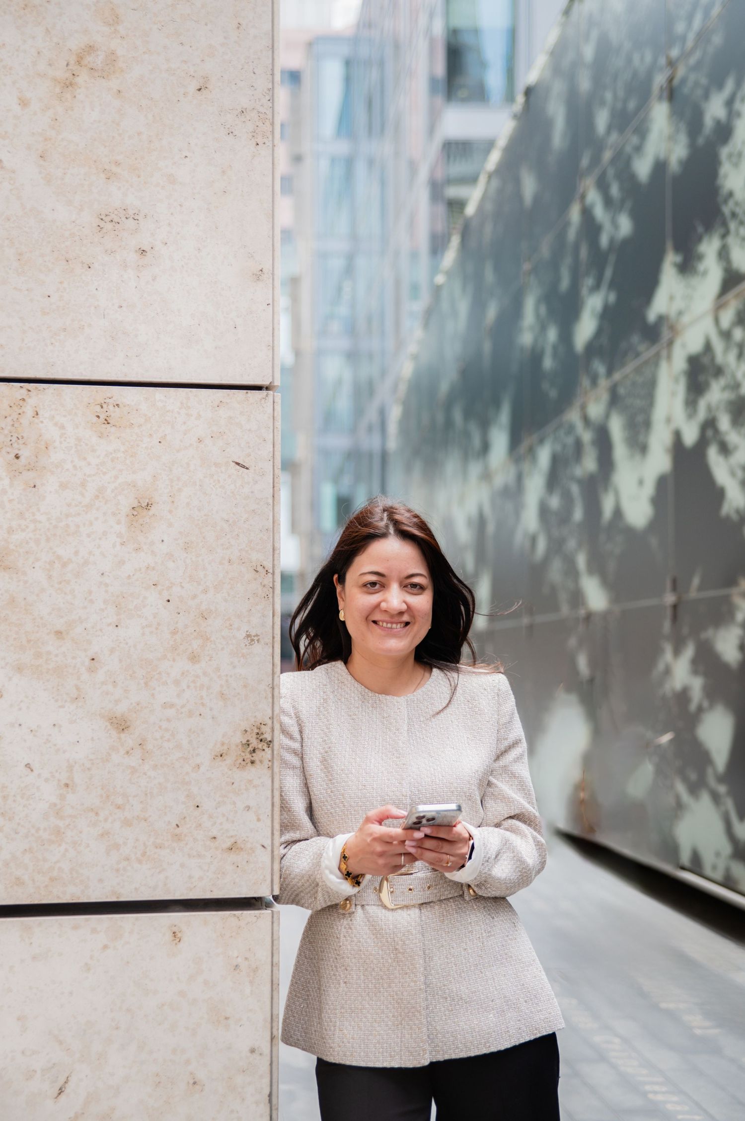 brand photography session of a female business owner on street in central london