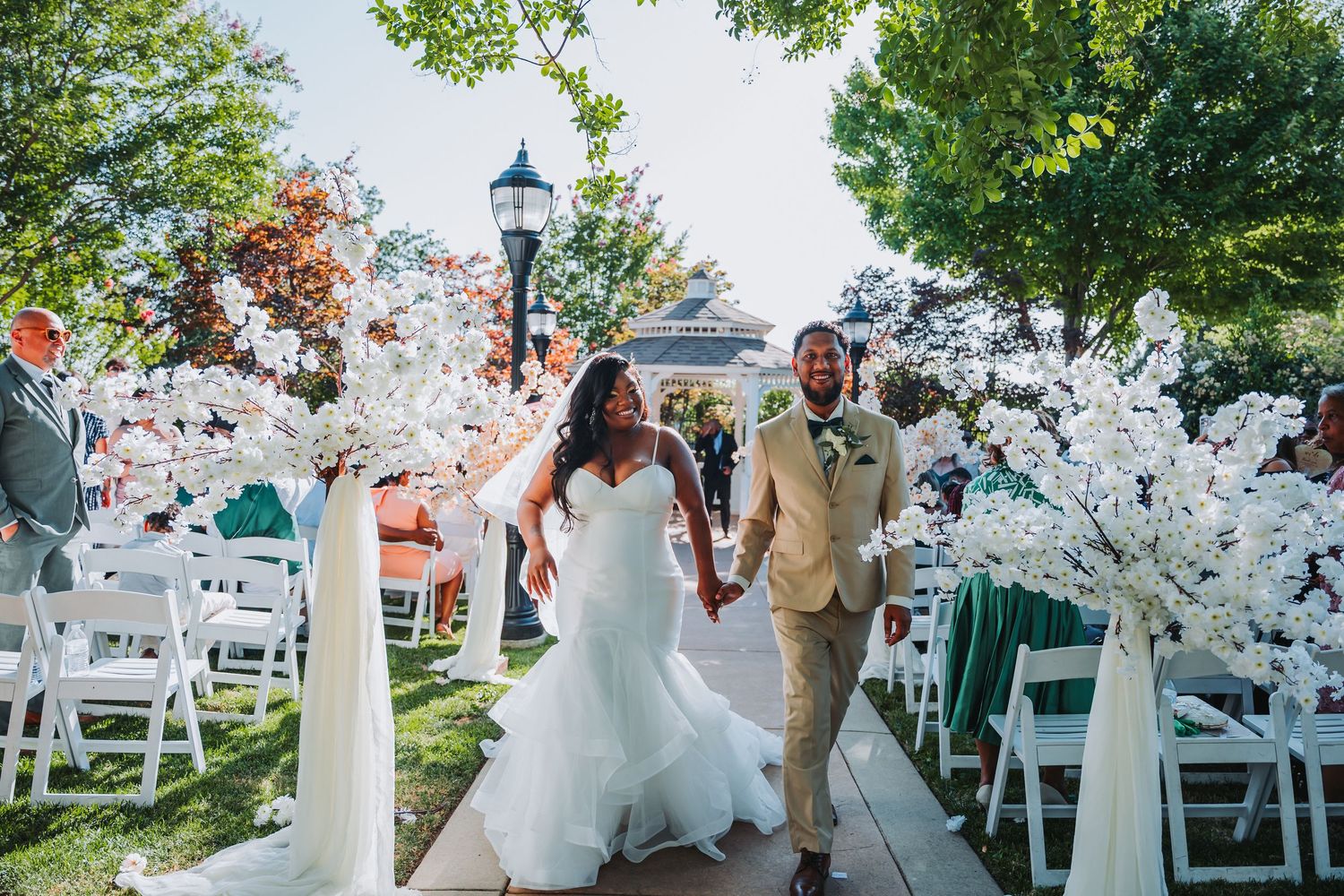 Newly Weds Walking Down Aisle, Omaha, NE wedding