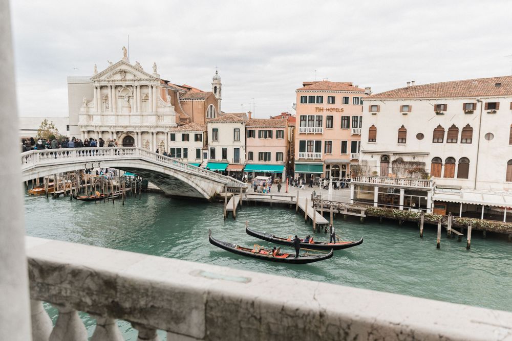 Venice Elopement at Palazzetto Foscari - Bride and Groom's First Look at Palazzetto Foscari -Destination Elopement in Venice Italy