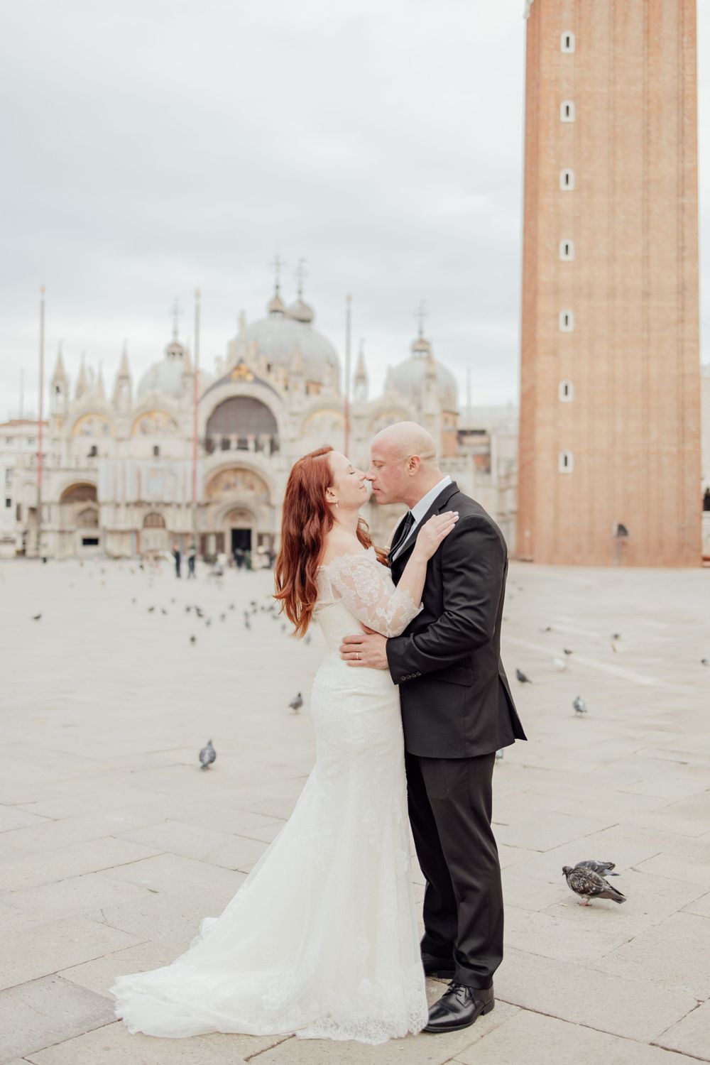Elopement Photoshoot at Saint Marks Square in Venice, Italy- Destination Elopement in Venice Italy at Piazza San Marco