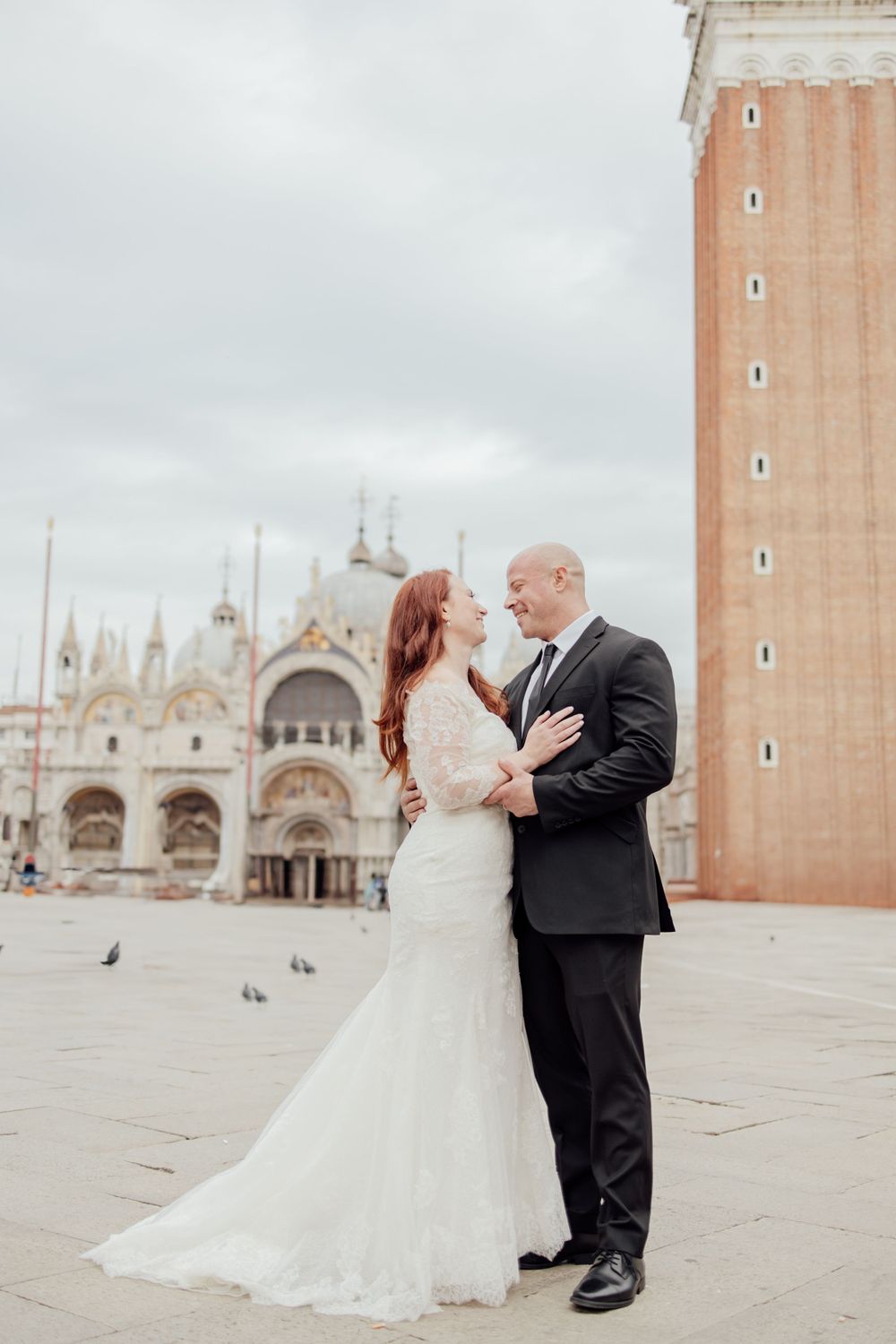 Elopement Photoshoot at Saint Marks Square in Venice, Italy- Destination Elopement in Venice Italy at Piazza San Marco