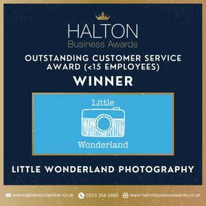 Little Wonderland Photography is the winner of the Halton Business Awards Outstanding Customer Service Awards 2026