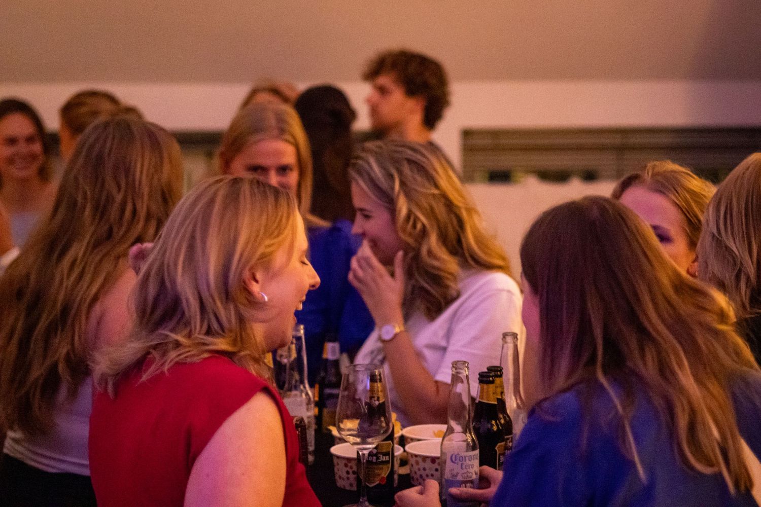 Bezoekers evenement praten met elkaar en genieten
