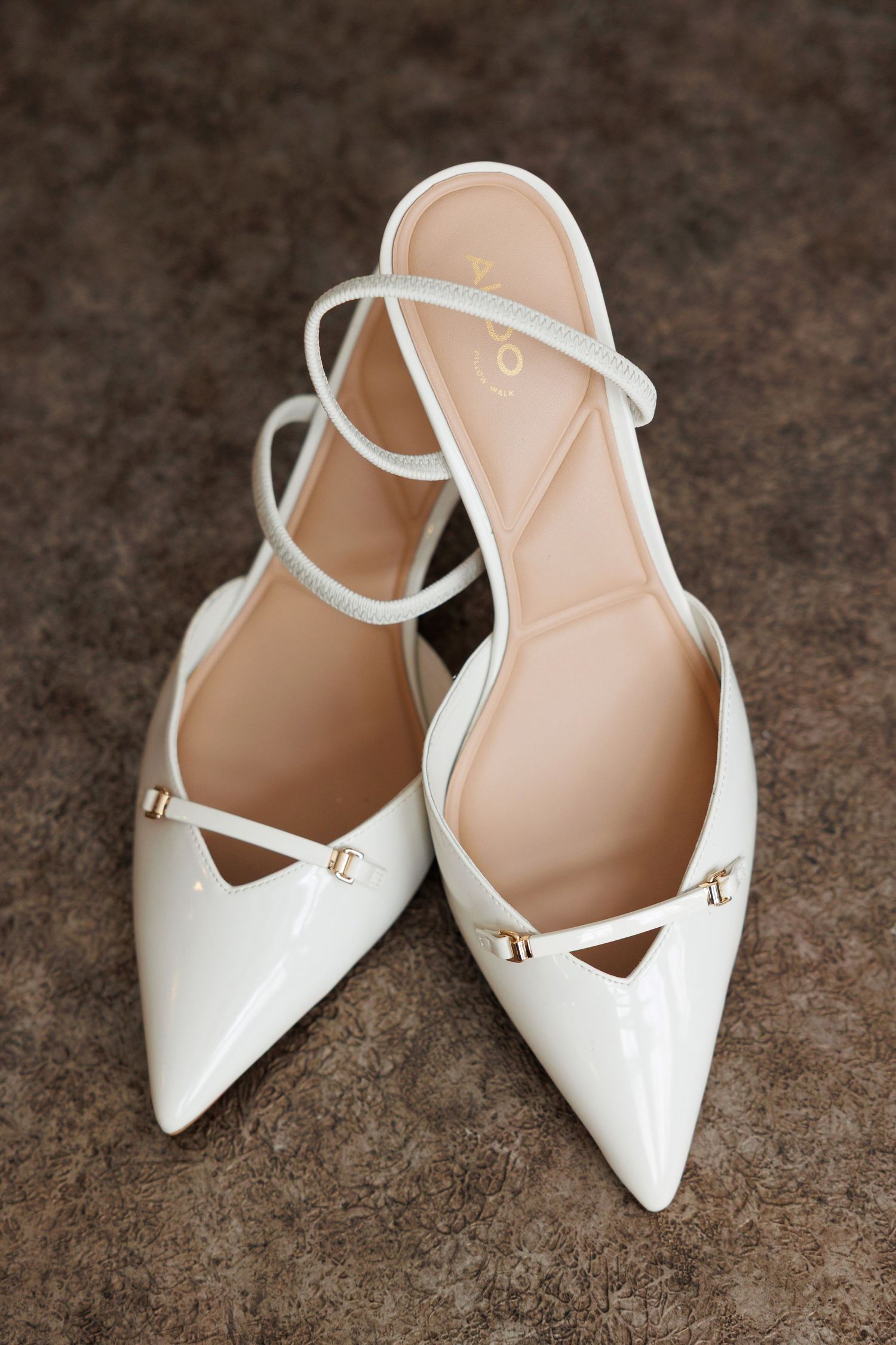 Bride's wedding shoes in North Canton, Ohio.