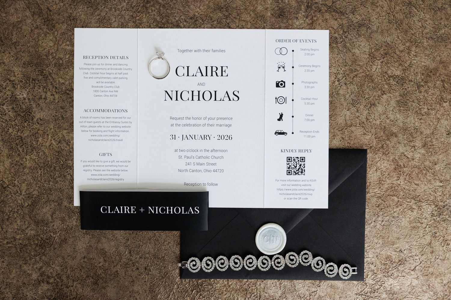 Wedding invitations in North Canton, Ohio.