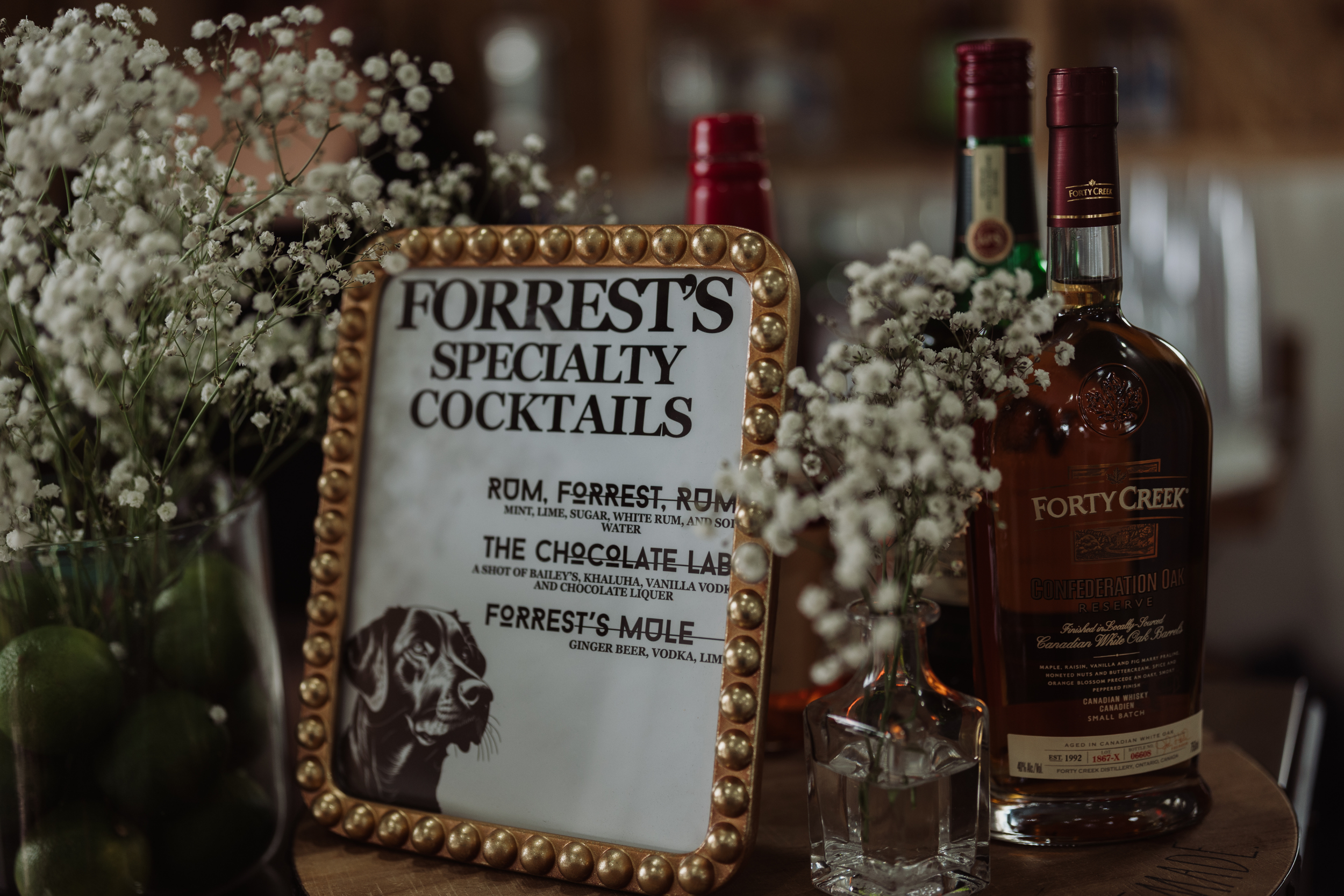 Elegant wedding reception table details at Finger Lakes wedding