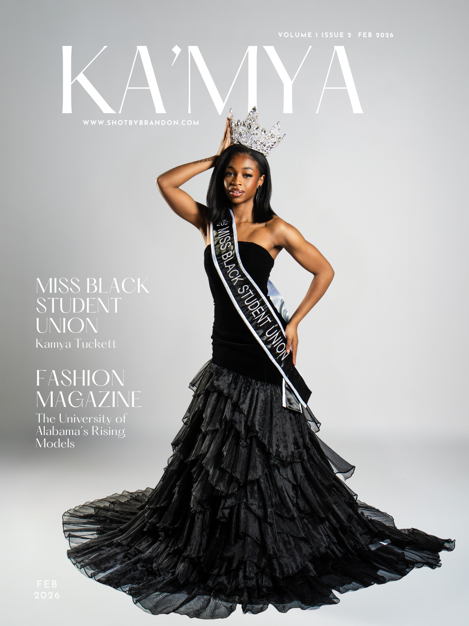 Black and white fashion magazine cover series showing model in white shirt against light background.