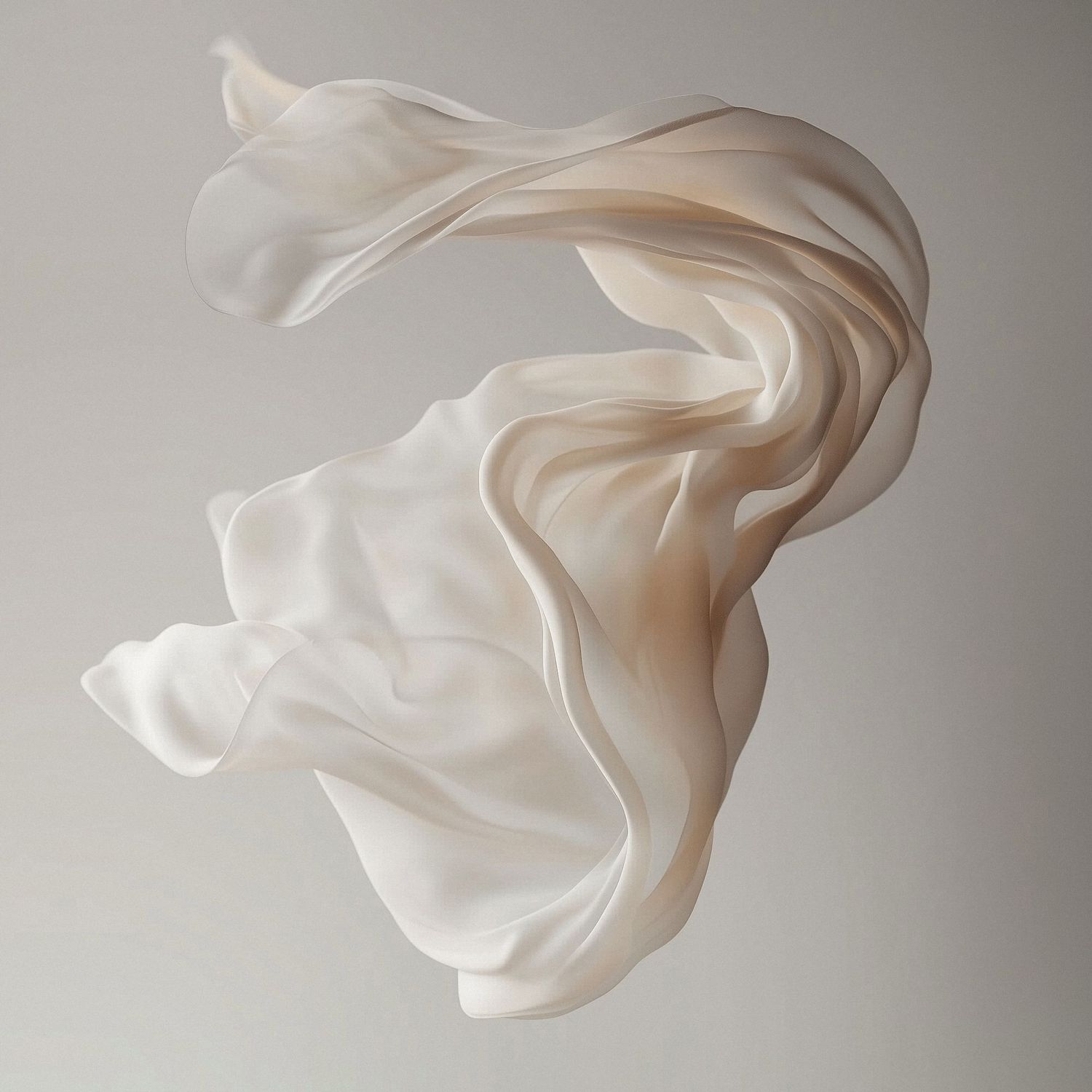 Two people in white outfits stand against a vibrant orange wall creating dramatic shadows on the textured surface.