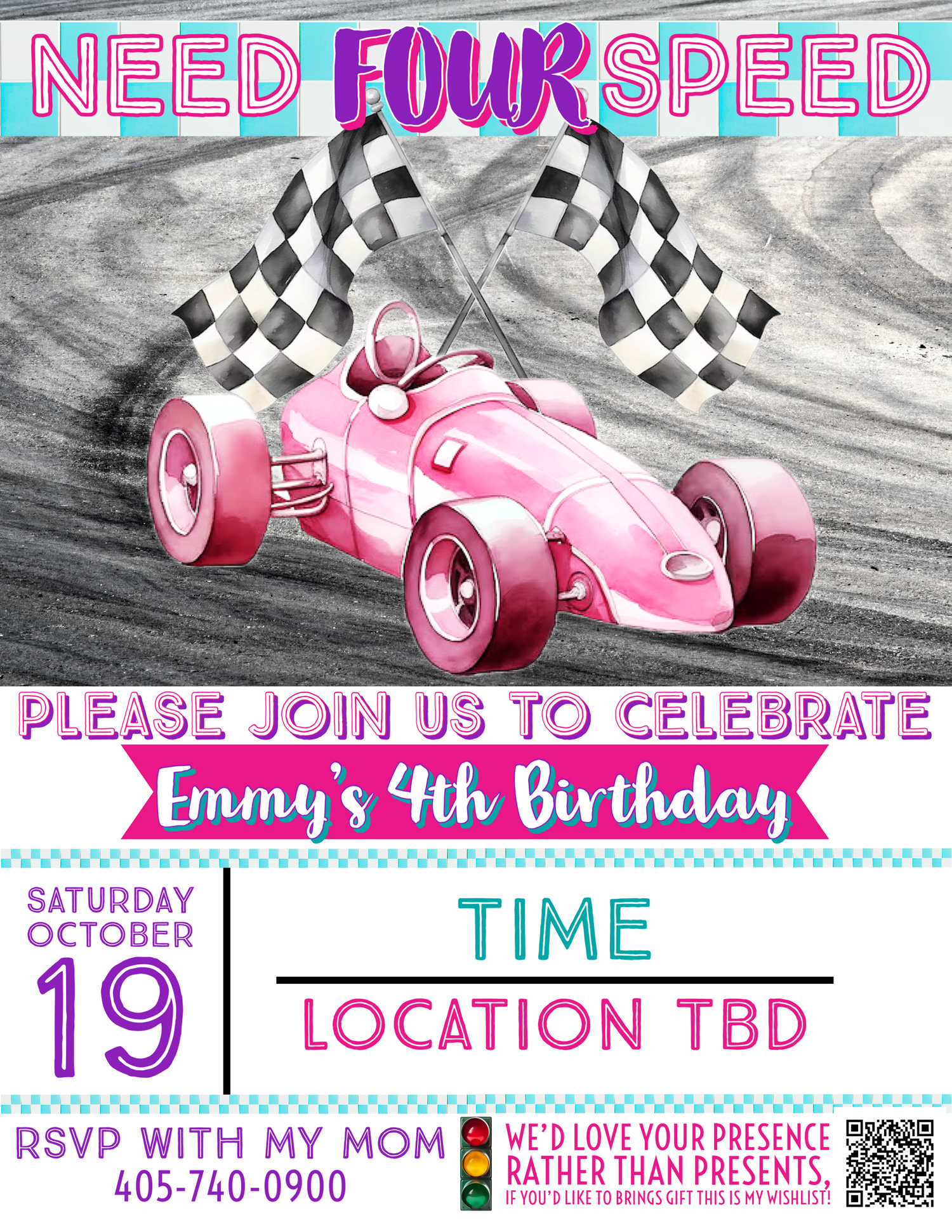 Emmy’s 4th birthday- invitation