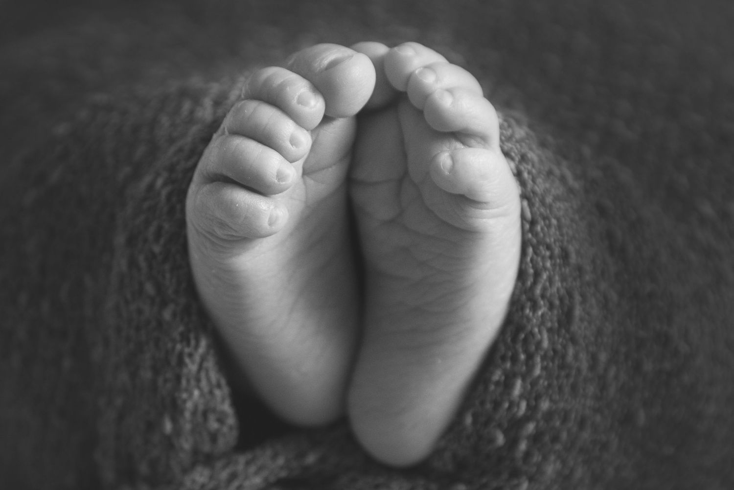 newborn baby's feet posed together