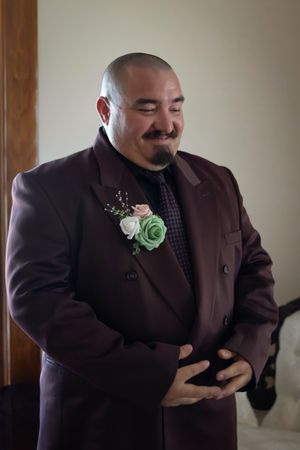 Hidden Gem wedding Meridian Idaho groom smiling